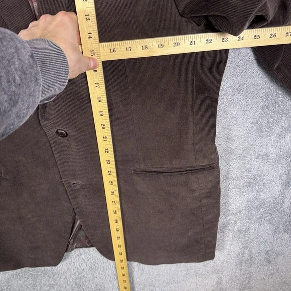 Lauren Ralph Lauren Blazer Mens 46L Corduroy Sport Jacket Brown Paisley Lined